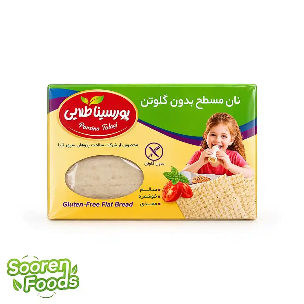 نان مسطح بدون گلوتن پورسینا طلایی | 400 گرم