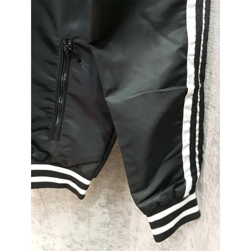 کاپشن مردانه بادگیر دو رو طرح آدیداس ADIDAS رنگ مشکی و سفید — تصویر ۷