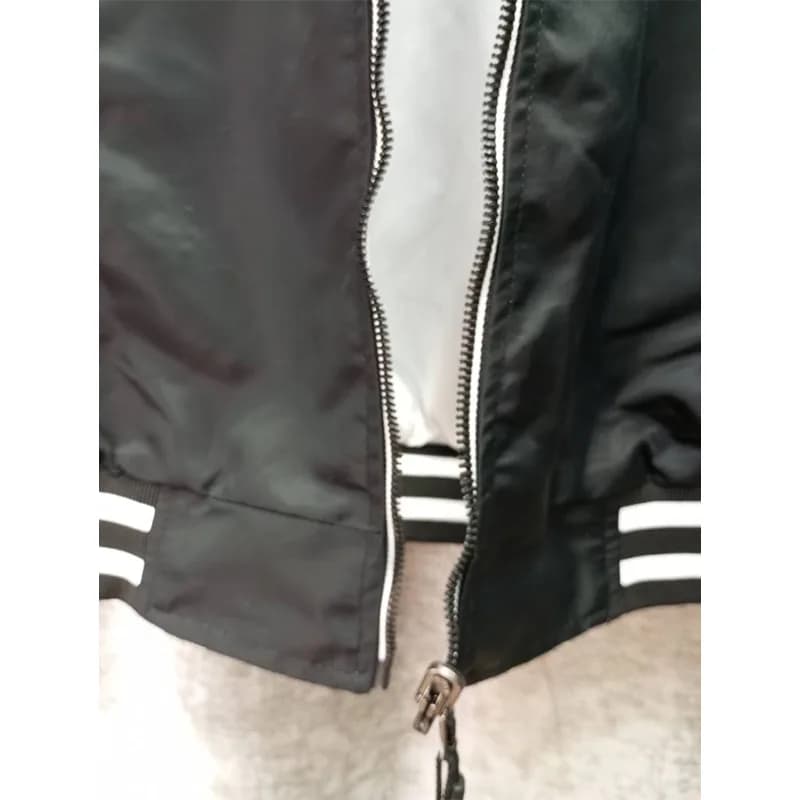کاپشن مردانه بادگیر دو رو طرح آدیداس ADIDAS رنگ مشکی و سفید — تصویر ۸