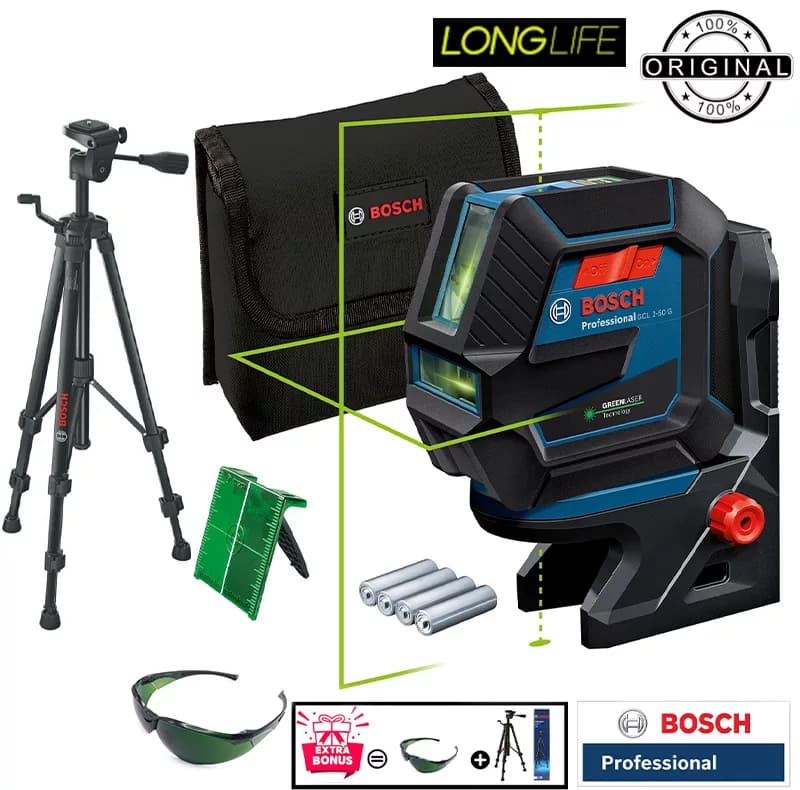 تراز لیزری بوش مدل GCL 2-50 G Green Lines + BT 150 — تصویر ۴