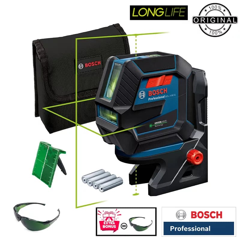 تراز لیزری بوش مدل فوق حرفه ای نور سبز GCL 2-50 G BOX + Laser Glass Green — تصویر ۳