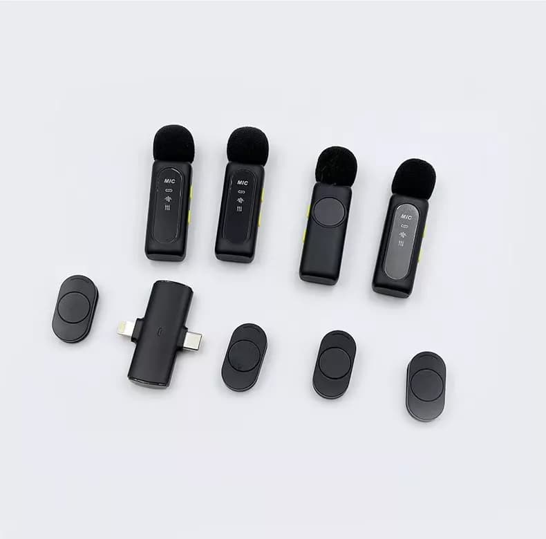 میکروفون حرفه‌ای بی‌سیم مدل T90 4MIC با درگاه تایپ سی و لایتنینگ و 4 میکروفون — تصویر ۶