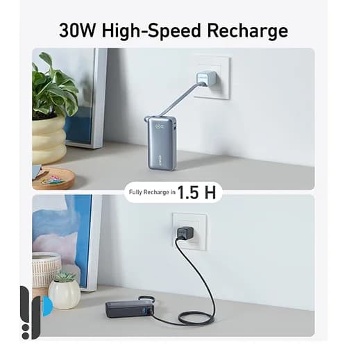 پاور بانک 30 وات انکر مدل Anker Nano A1259 ظرفیت 10000 میلی آمپر به همراه کابل Type-C — تصویر ۵