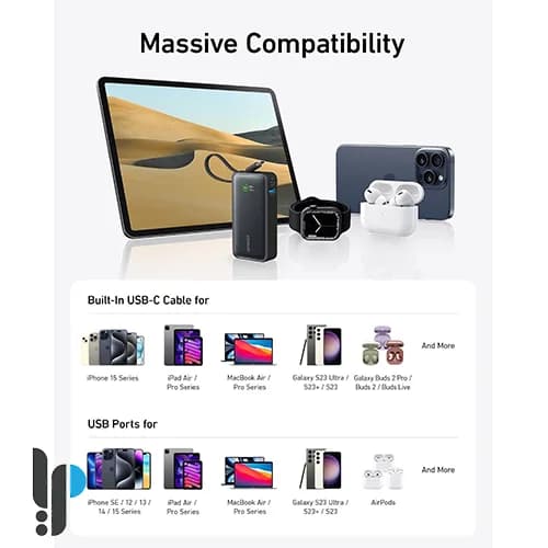پاور بانک 30 وات انکر مدل Anker Nano A1259 ظرفیت 10000 میلی آمپر به همراه کابل Type-C — تصویر ۶