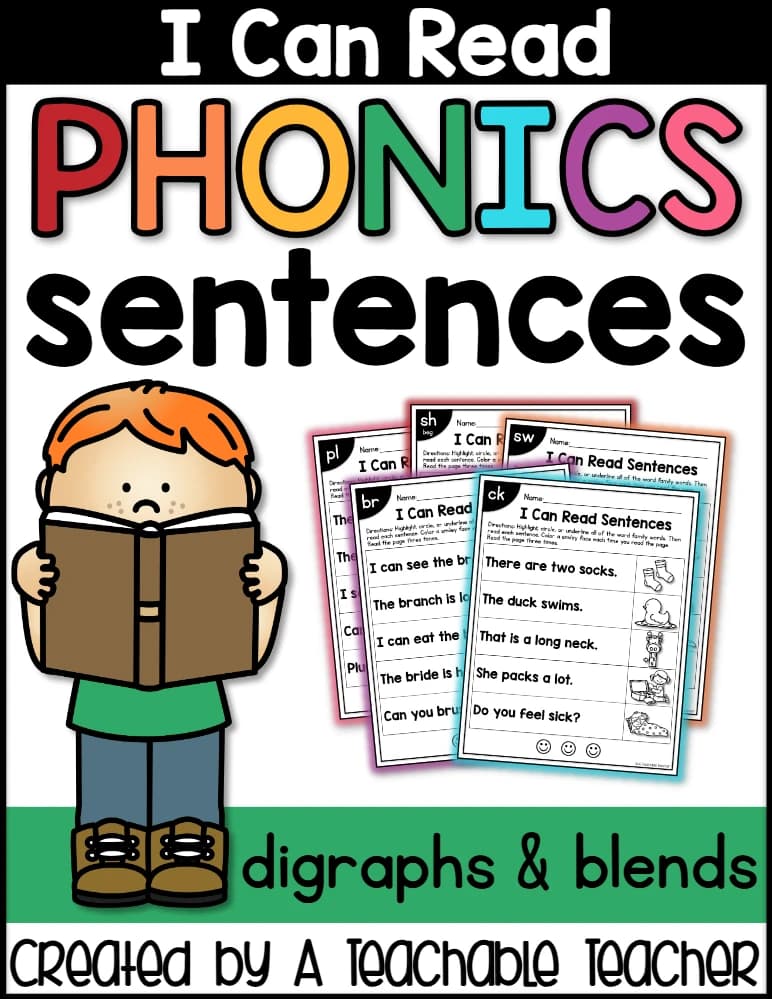 کتاب Phonics Sentences Blends and Digraphs (جملات فونیکس حروف ترکیبی) نسخه انگلیسی PDF
