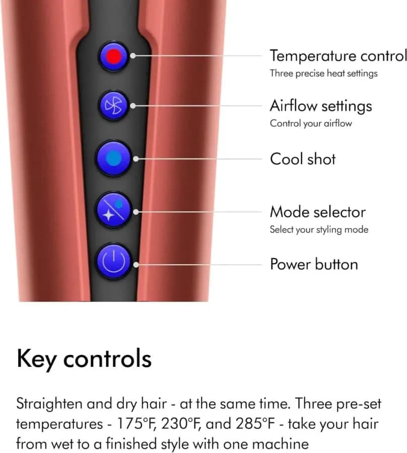 سشوار و صاف کننده مو دایسون مدل Dyson Airstrait HT01 SB/BP — تصویر ۵