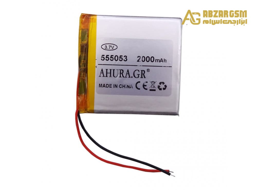 باتری لیتیوم پلیمر 3.7v ظرفیت 2000mAh مارک AHURA.GR کد 555053