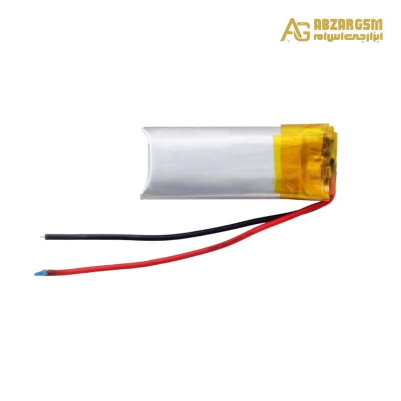 باتری لیتیوم پلیمر 3.7v ظرفیت 350mAh کد 701230 — تصویر ۲