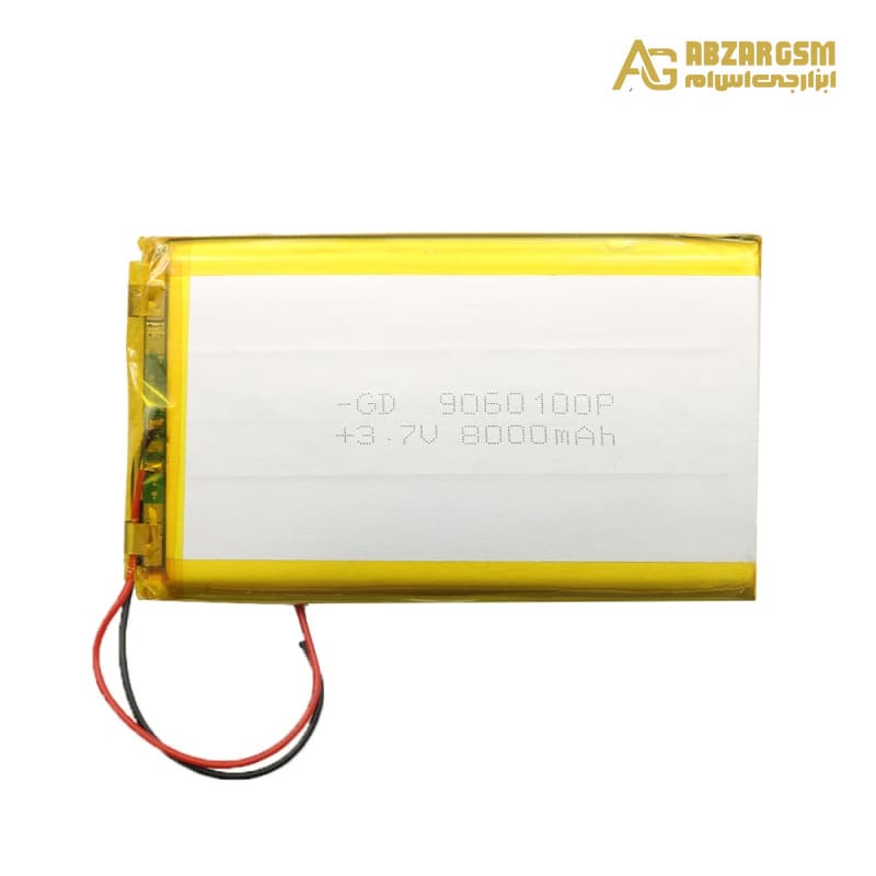 باتری لیتیوم پلیمر 3.7v ظرفیت 8000mAh کد 9060100