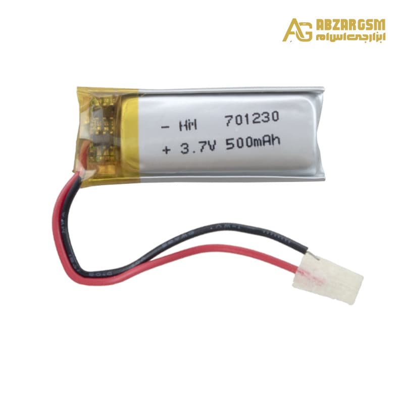 باتری لیتیوم پلیمر 3.7v ظرفیت 500mAh کد 701230