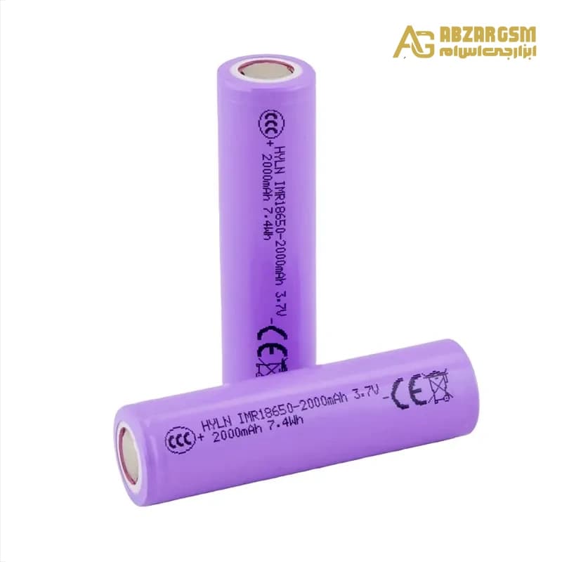 باتری لیتیوم یون 3.7v سایز 18650 سرتخت 2000mAh ضریب جریان 10C