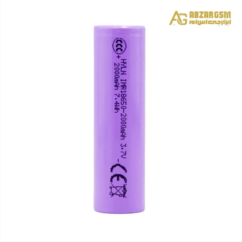 باتری لیتیوم یون 3.7v سایز 18650 سرتخت 2000mAh ضریب جریان 10C — تصویر ۲