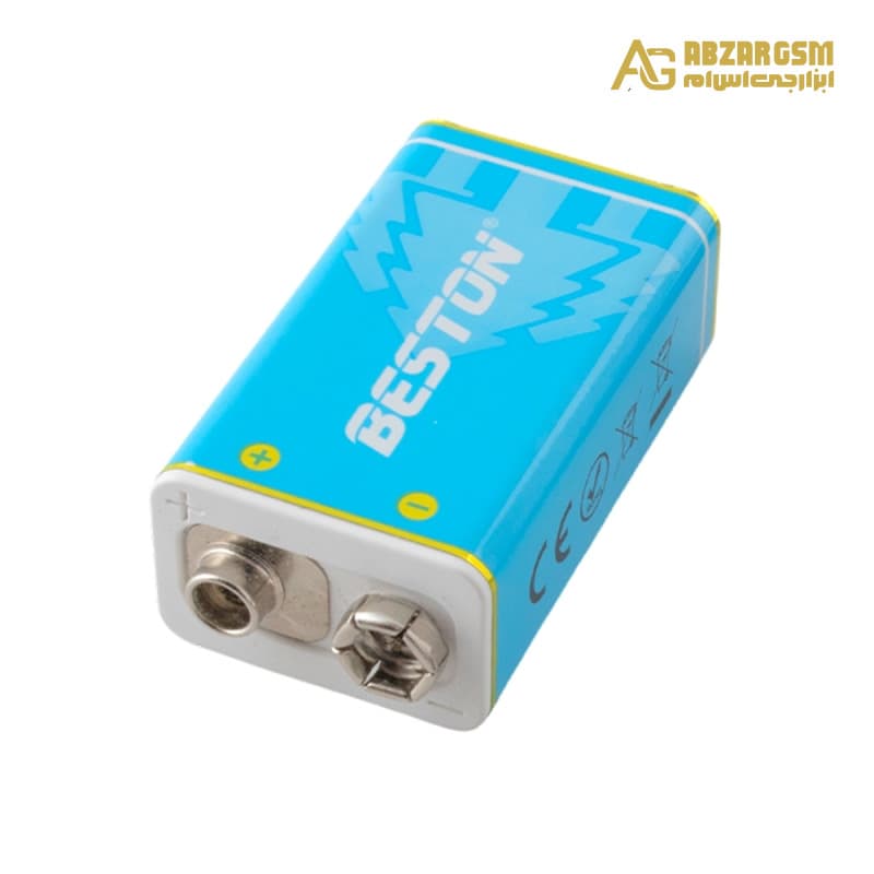 باتری کتابی 9 ولت لیتیوم یون قابل شارژ 400mAh مارک BESTON با ورودی USB Type-C