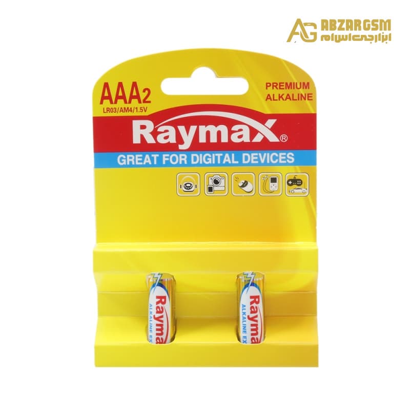 باتری نیم قلمی آلکالاین دوتایی مارک Raymax