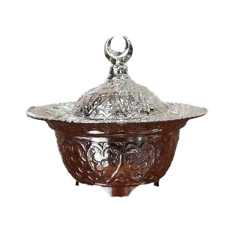 قندان سیلور آسنا طلایی و نقره ای طرح ماه