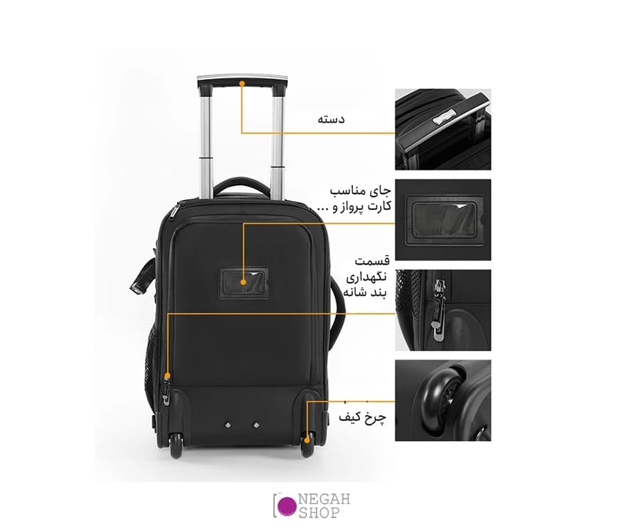 کیف کوله پشتی چرخدار دوربین عکاسی Cwatcun D136 — تصویر ۵