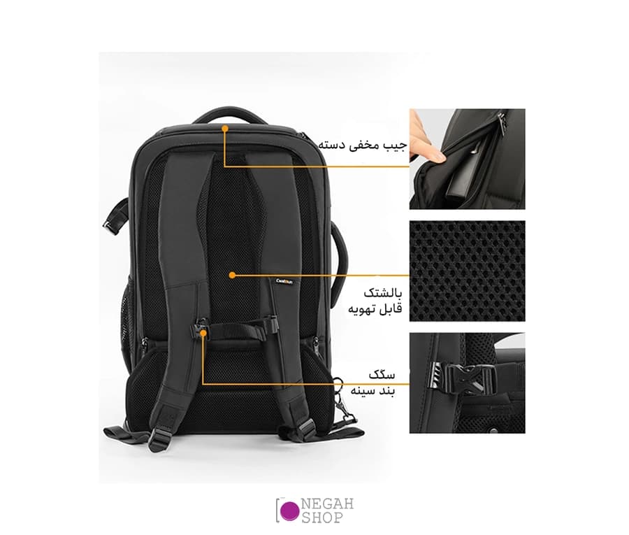 کیف کوله پشتی چرخدار دوربین عکاسی Cwatcun D136 — تصویر ۶