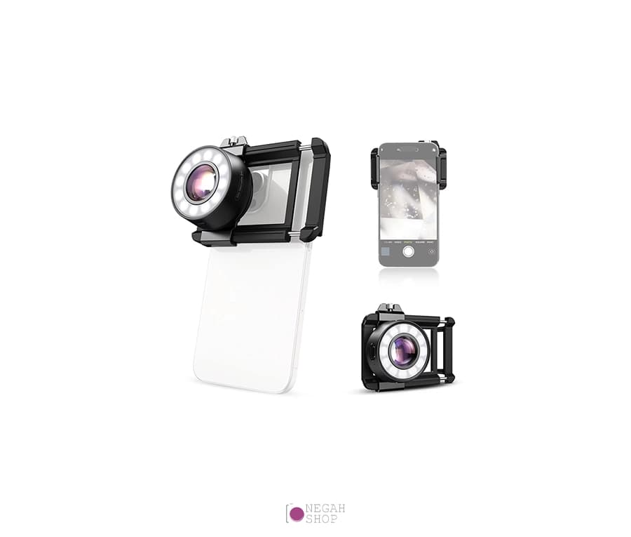 لنز میکروسکوپی موبایل Apexel MS120 با بزرگنمایی 120 برابر و نور LED + UV