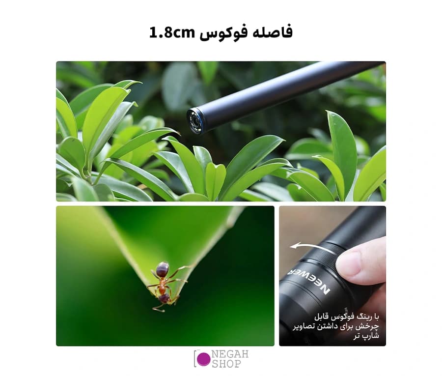 لنز پروب موبایل Neewer LS-51 با زوم 2 برابر و نور LED داخلی | حرفهایترین لنز موبایل برای عکاسی ماکرو و فیلمبرداری خاص — تصویر ۲