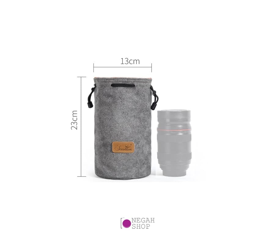 کیف محافظ لنز S C Cotton Round سایز متوسط رنگ طوسی — تصویر ۲
