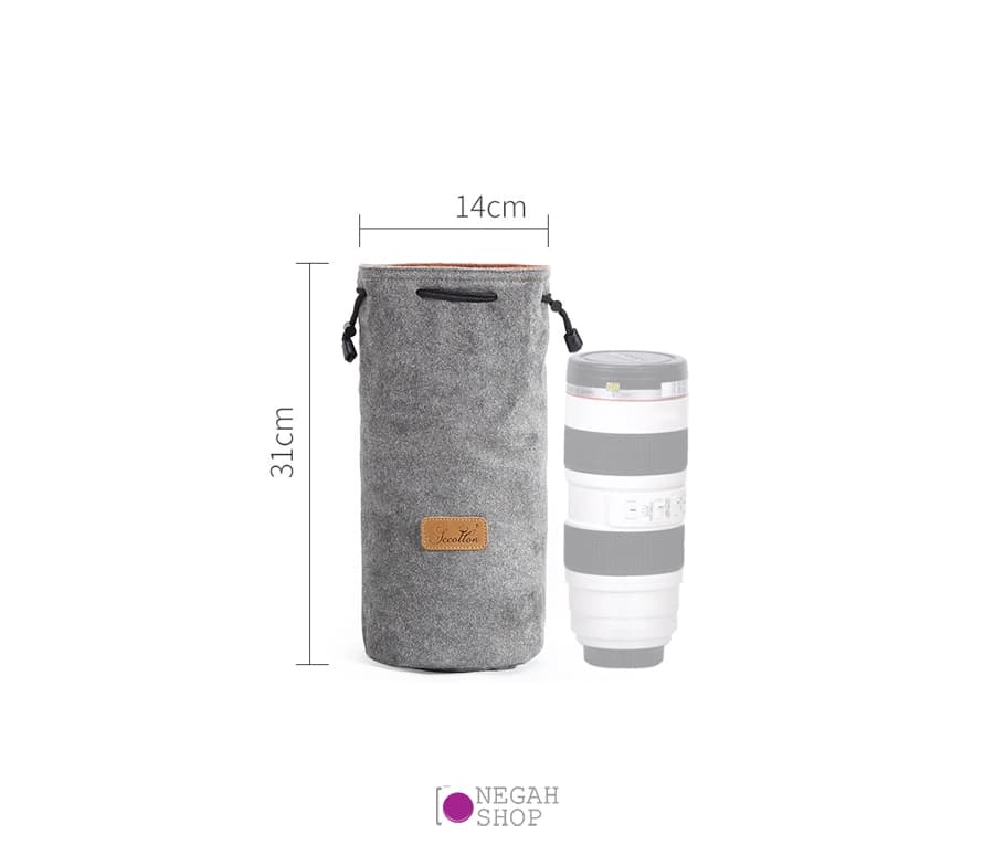 کیف محافظ لنز S C Cotton Round سایز بزرگ رنگ طوسی — تصویر ۲