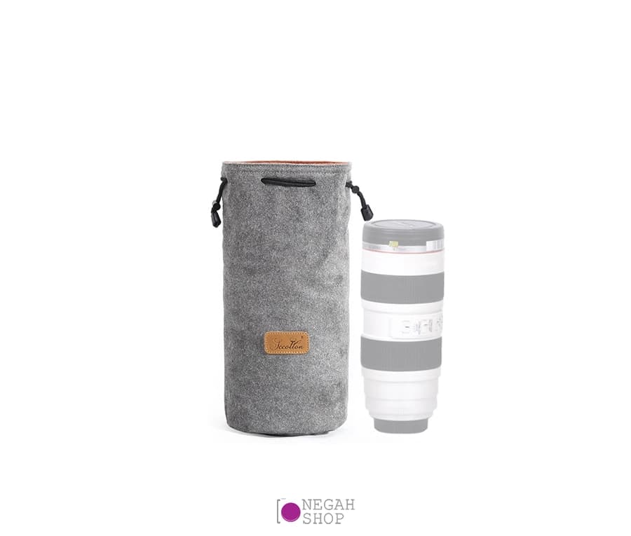 کیف محافظ لنز S C Cotton Round سایز بزرگ رنگ طوسی