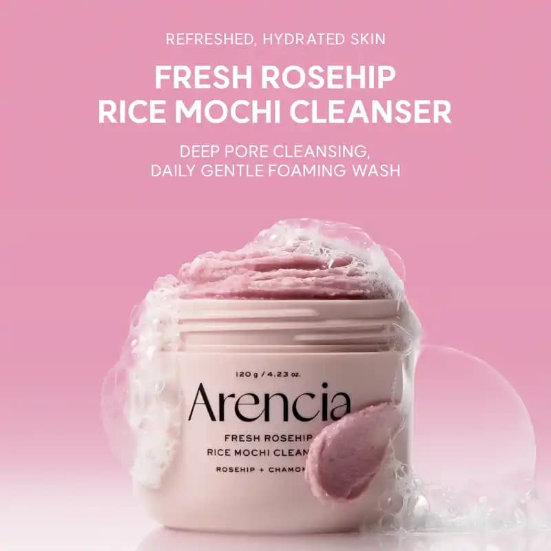 شوینده موچی رزهیپ و کامومیل آرنسیا ARENCIA FRESH ROSEHIP RICE MOCHI CLEANSER حجم120g⭐ — تصویر ۲