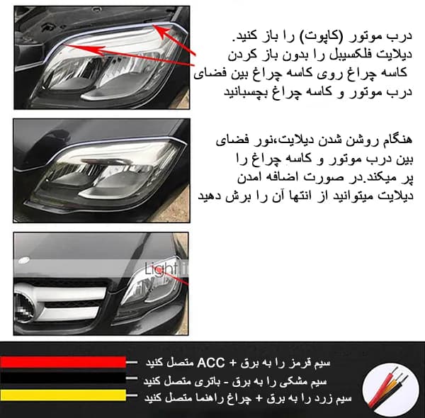چراغ ال ای دی خودرو مدل dual60 بسته دوعددی — تصویر ۳