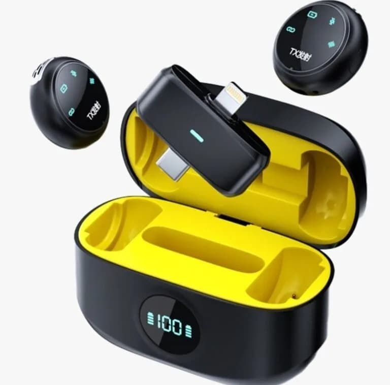 میکروفون حرفه‌ای بی‌سیم سی بای مدل Mic1، مناسب ضبط دو نفره با درگاه USB Type C — تصویر ۲