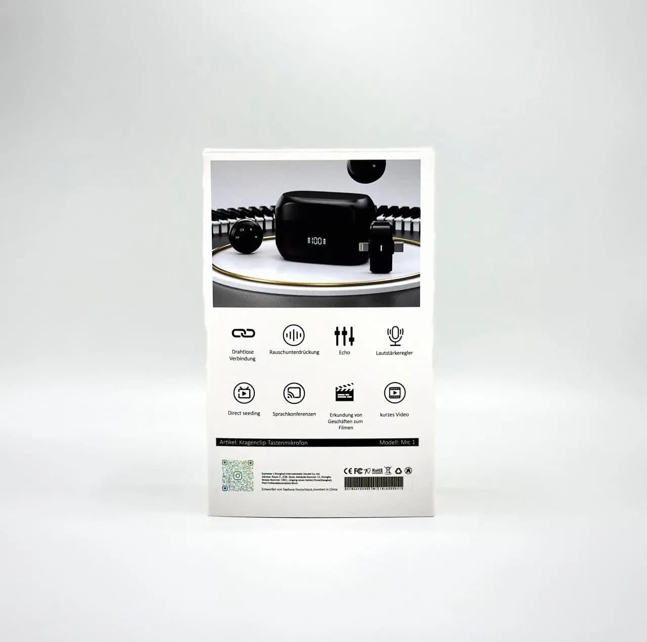 میکروفون حرفه‌ای بی‌سیم سی بای مدل Mic1، مناسب ضبط دو نفره با درگاه USB Type C — تصویر ۴