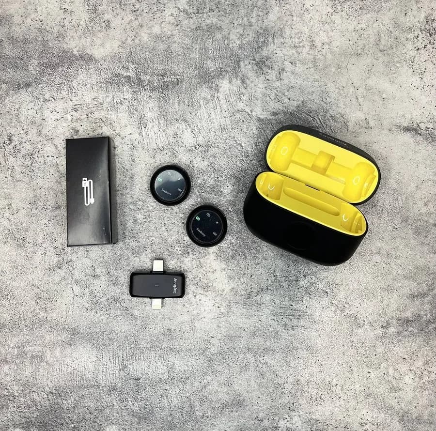 میکروفون حرفه‌ای بی‌سیم سی بای مدل Mic1، مناسب ضبط دو نفره با درگاه USB Type C — تصویر ۵