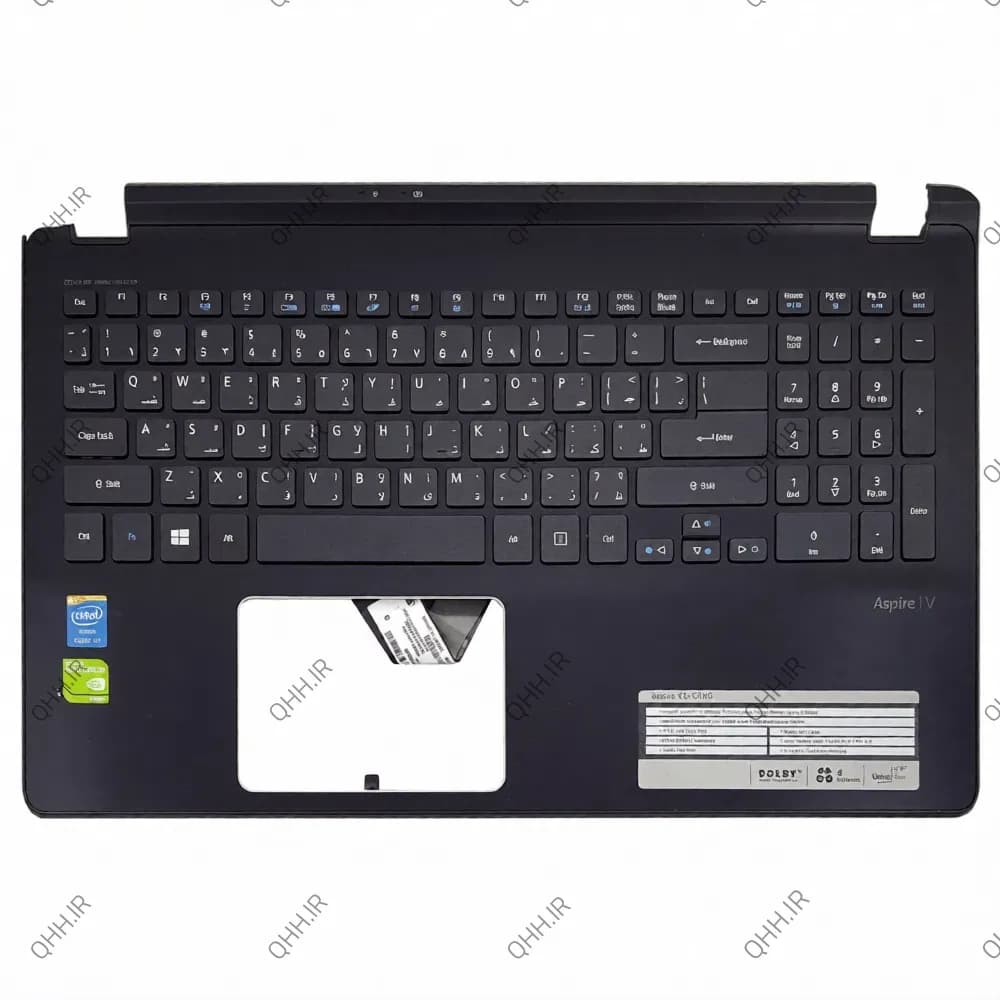 کیبرد لپ تاپ ایسر Aspire V5-573G مشکی با قاب C دست دوم — تصویر ۴
