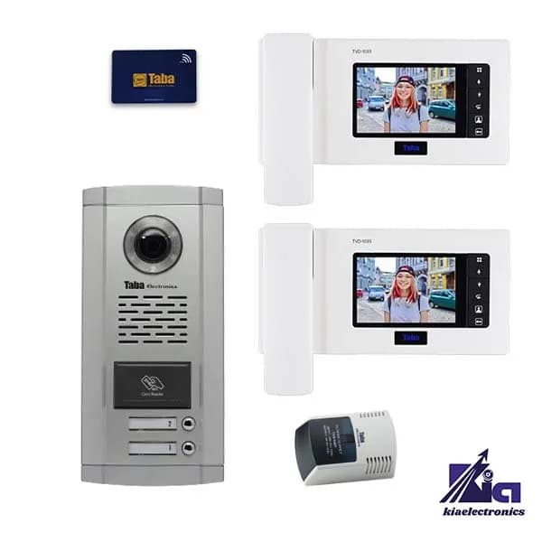 پکیج آیفون تصویری دو واحدی تابا TVD-1035 با پنل کارتی CR1860