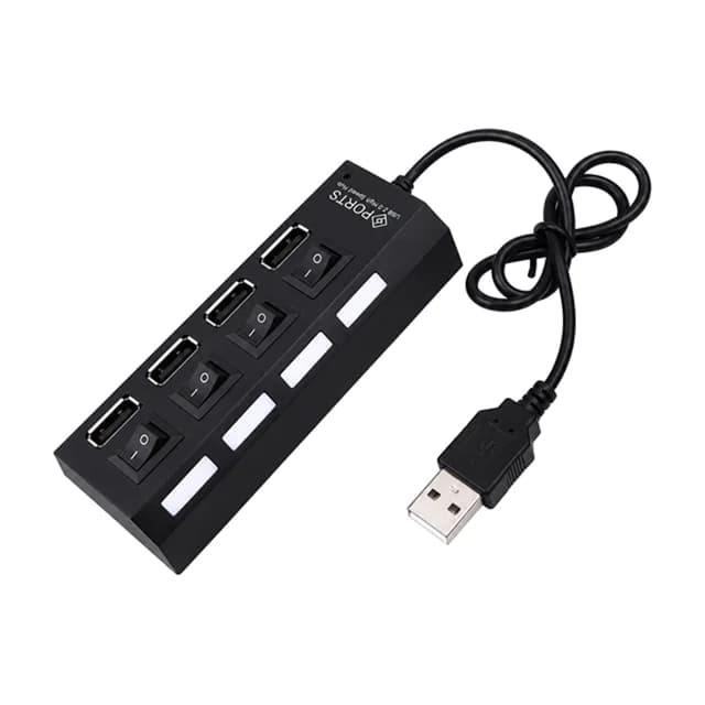هاب 4 پورت کلید دار USB 2.0 ونتولینک مدل 9017 دارای پورت تأمین برق — تصویر ۲