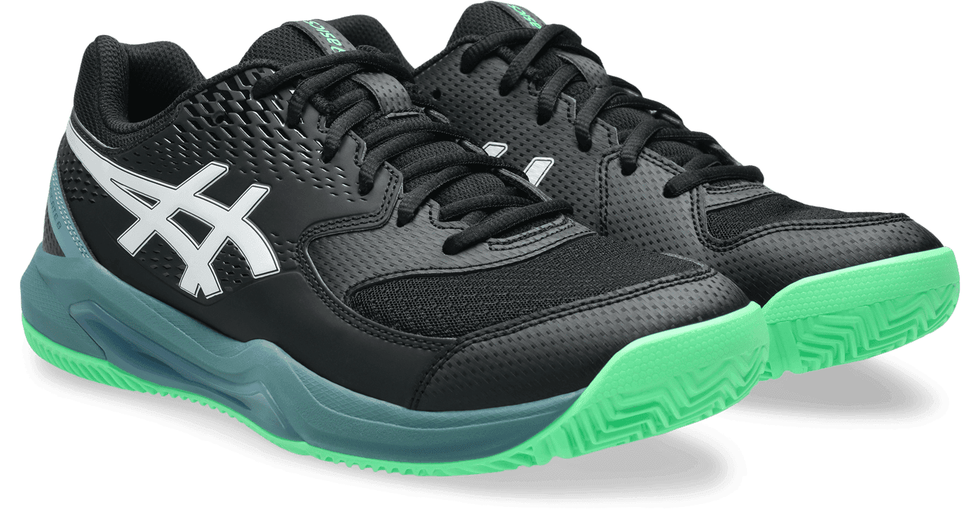 کفش پدل مردانه اسیکس GEL-Dedicate 8 Padel – مشکی/سبز — تصویر ۲