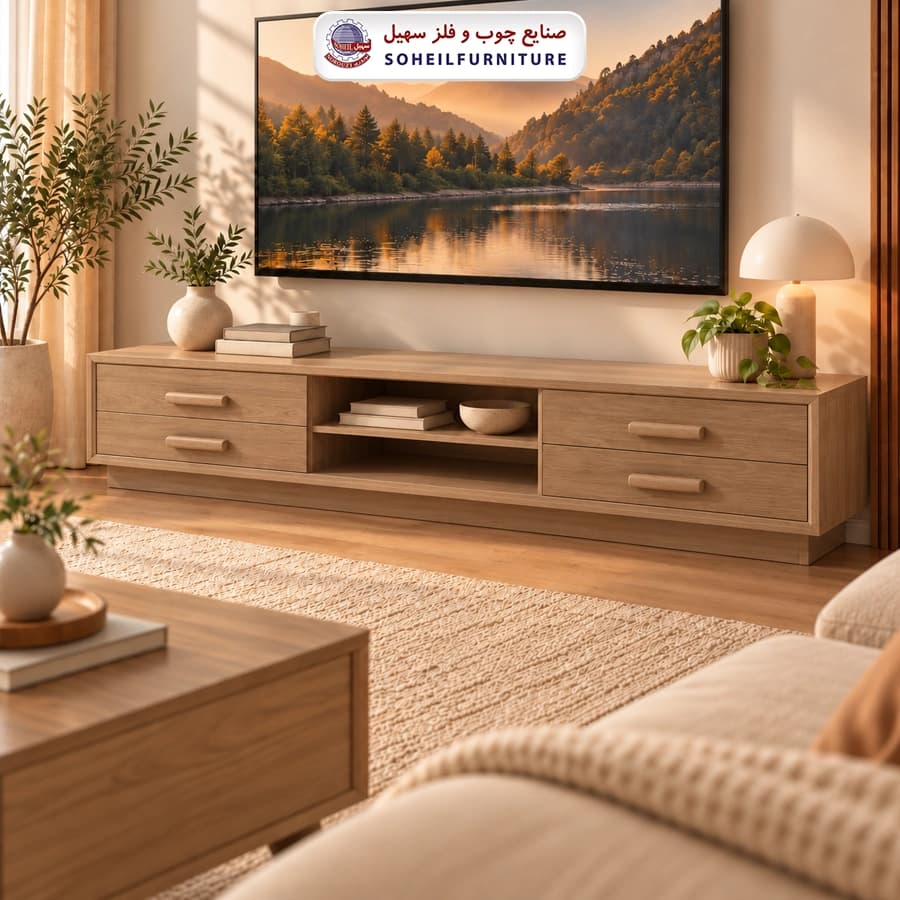 میز تلویزیون 122 پاسنگی سهیل (روکش ضد آب و ضد خش وکیوم)