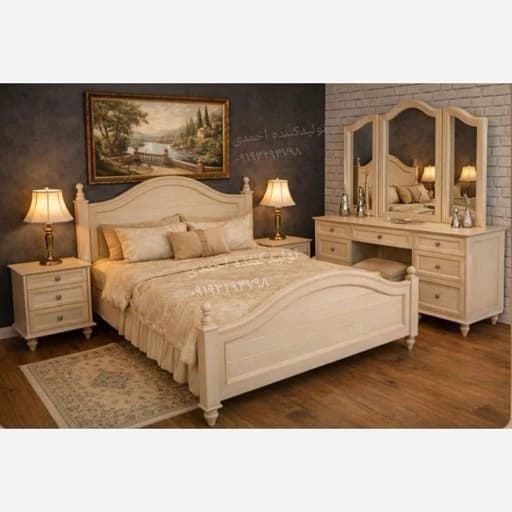 سرویس خواب دونفره کلاسیک مبلمان فرنا مدل 1145532