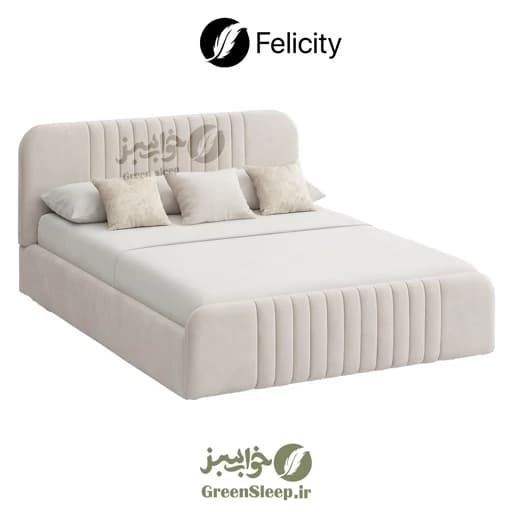تخت خواب طرح ساده مدل لیورا یک نفره 90 در 200 + کفی تخت چوبی مبلمان فرنا مدل 1145506