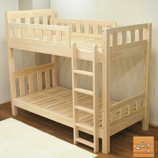 تخت خواب نوجوان دو طبقه تمام چوب طبیعی مبلمان فرنا مدل 1145472