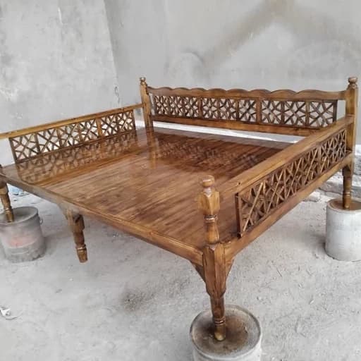 تخت سنتی چوبی 2در1 ونیم گره ستاره تحویل در باربری مقصد مبلمان فرنا مدل 1145466