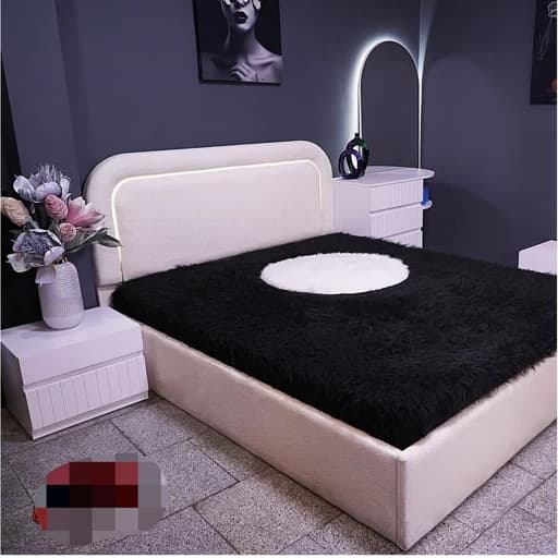 تخت خواب وسرویس کامل تدی سفید پسکرایه مبلمان فرنا مدل 1145439