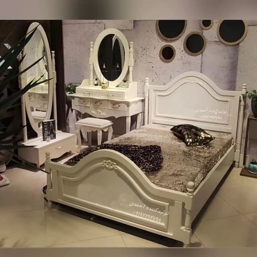 سرویس خواب تک نفره سفید کلاسیک مبلمان فرنا مدل 1145428