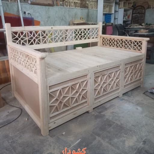 تخت سنتی چوبی.خام. هزینه ارسال بصورت پس کرایه مبلمان فرنا مدل 1145421