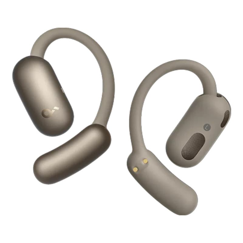 هدفون بلوتوثی رو گوشی انکر مدل soundcore AeroFit 2، دارای 4 میکروفن با تشخیص محیط و حذفنویز AI، پشتیبانی از اتصال همزمان به چند دستگاه و فرمان لمسی، بلوتوث 5.4، مجهز به فناوری LDAC، مقاوم در برابر ن — تصویر ۶