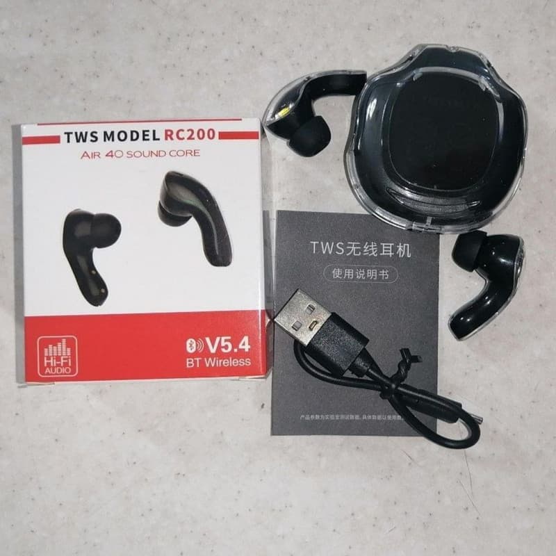 هدفون بلوتوثی TWS مدل AIR40 SOUND با نویز کنسلینگ فعال ANC و نویز کنسلینگ میکروفون ENC، فرمان لمسی، نمایشگر محفظه شارژ، عمر باتری 4 ساعت و مقاومت در برابر رطوبت و عرق — تصویر ۱۲