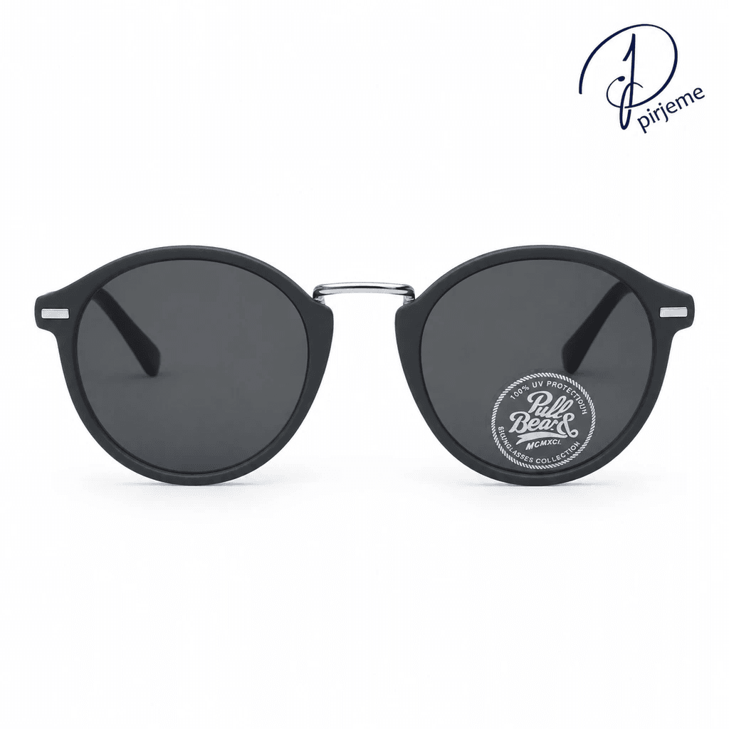 عینک آفتابی گرد فریم مشکی مات Pull&Bear اصل
