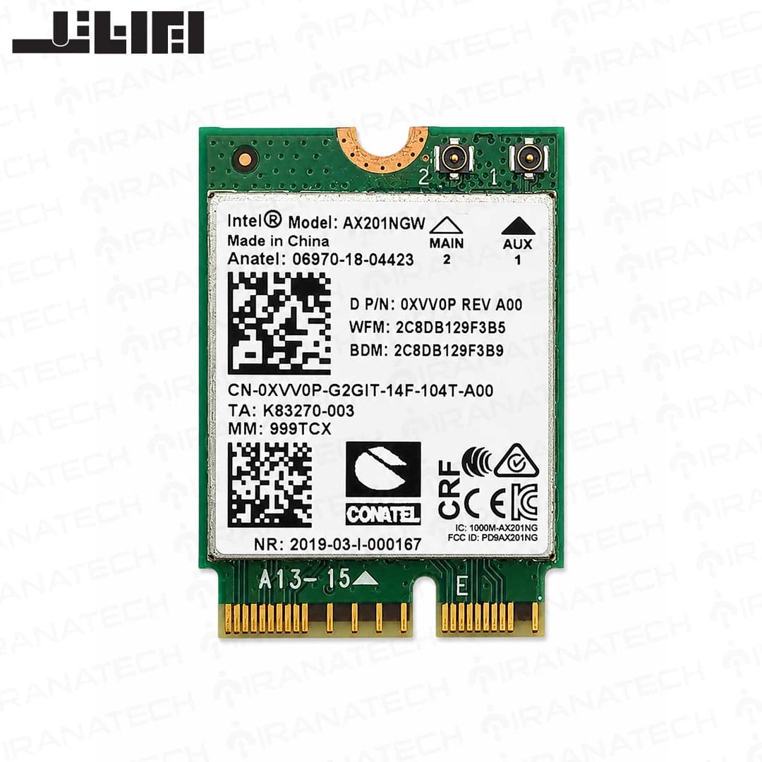 ماژول وای فای بلوتوث Intel Wi-Fi 6 AX201NGW