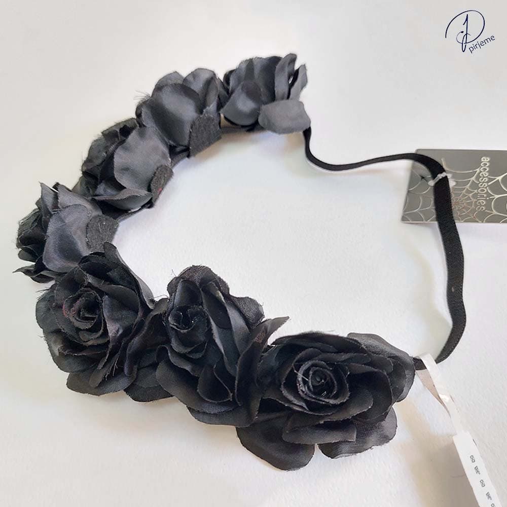 تل مو کشی دخترانه گل برجسته accessories مشکی — تصویر ۲