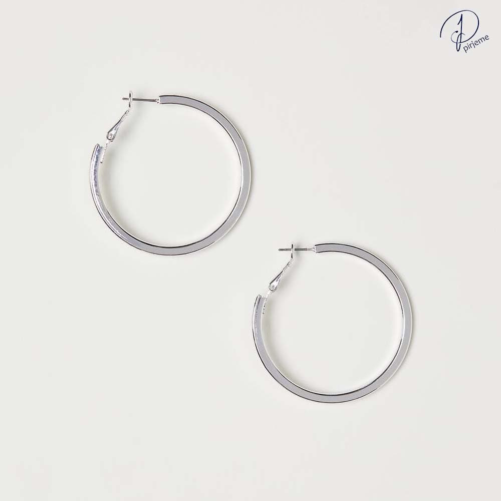 گوشواره حلقه ای نقره ای اچ اند ام