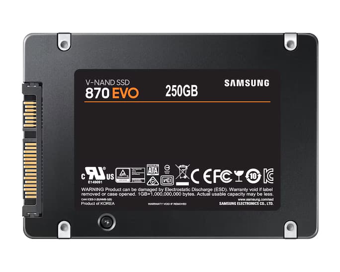 SSD سامسونگ 870 EVO ظرفیت 250 گیگابایت — تصویر ۵
